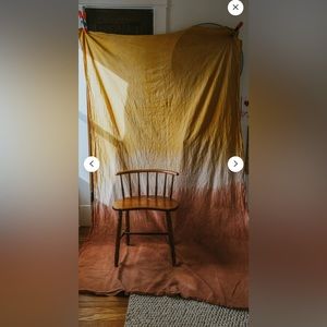 Hand-dyed canvas backdrop in two-toned Terracotta & Marigold 5x8 ft